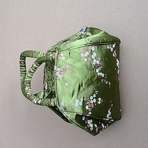 Green brocade purse